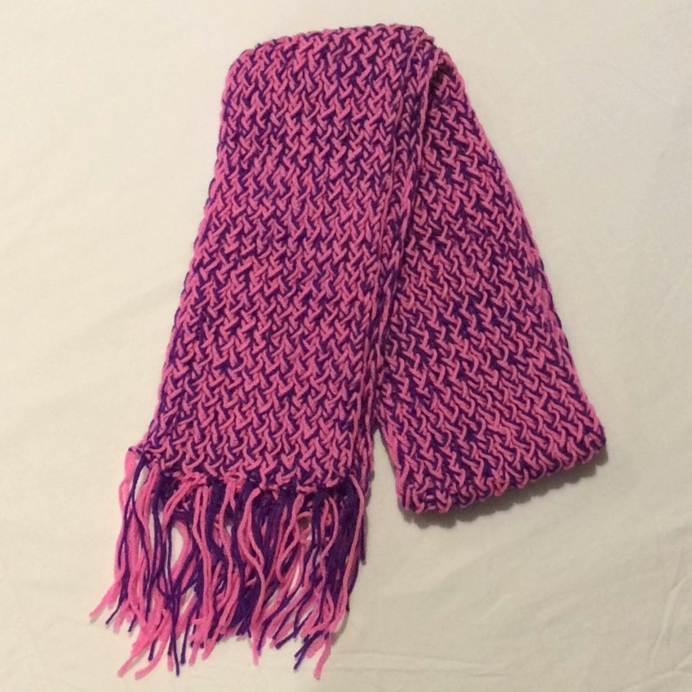 Hand Crafted Scarf Pink and Purple New Warm & Cozy